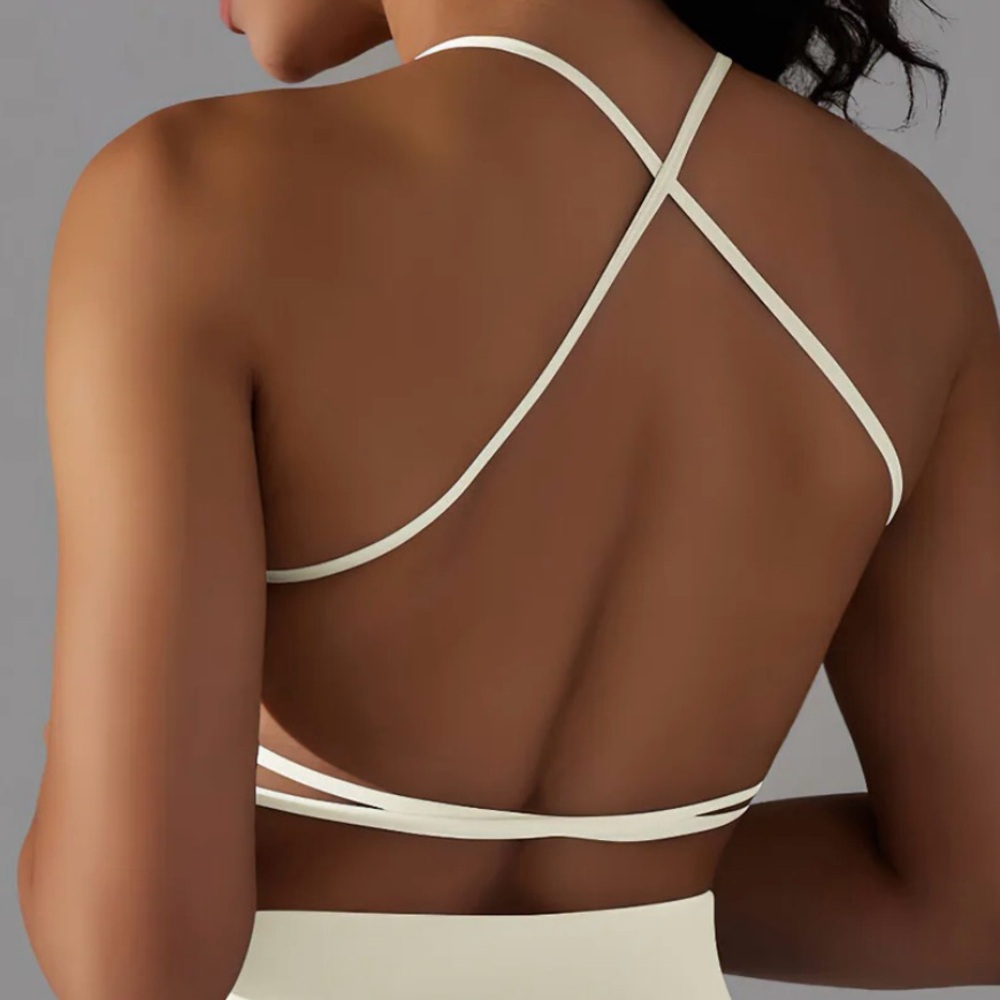 BNWT AMELIA SELENE SPORTS BRA, BEIGE
